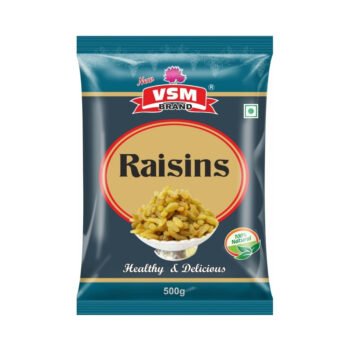VSM Premium Raisins | Seedless Kishmish | Natural Sweet Taste | Energy & Fiber Rich | 500gm pack